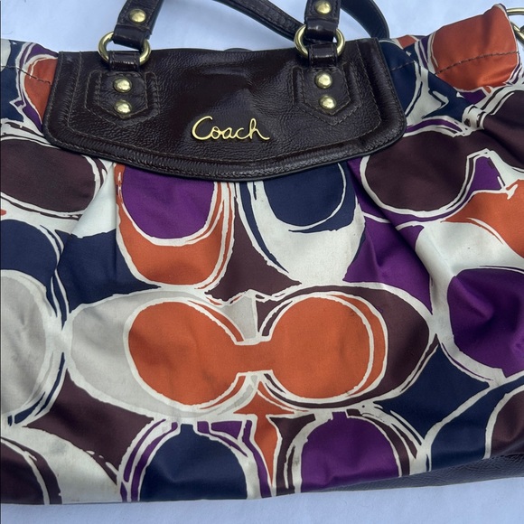 Coach Multicolor Shoulder Bag with Brown Accents Used see the pics - Picture 6 of 11